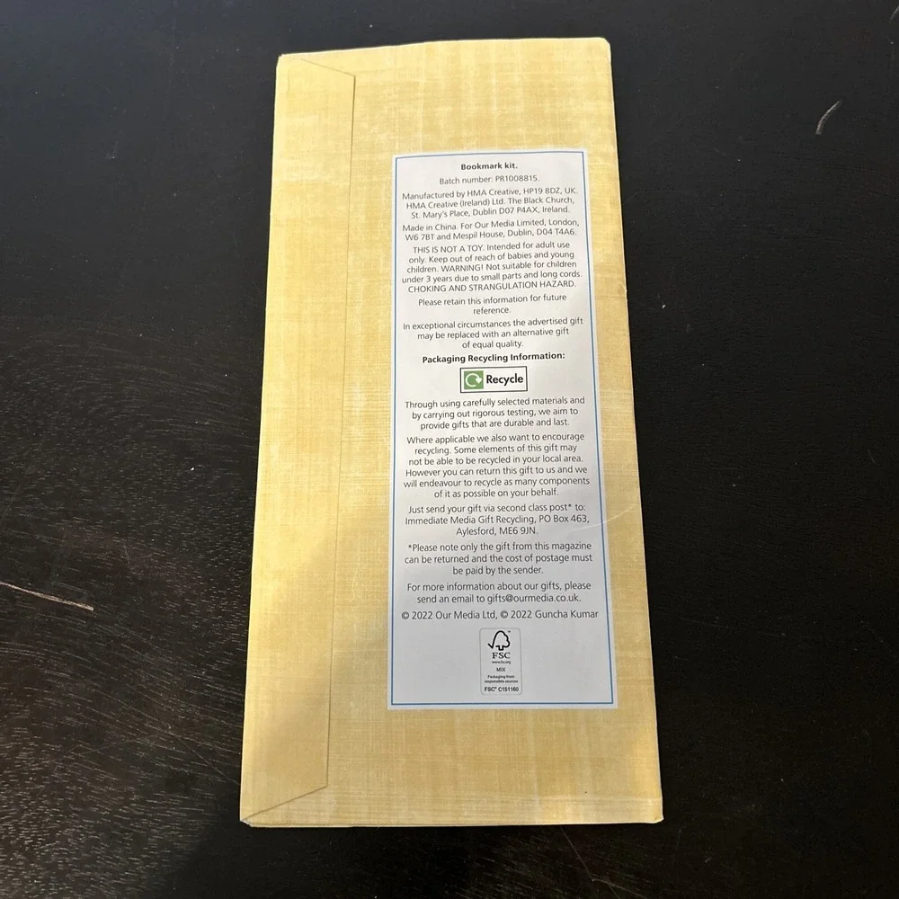 Cross Stitch Kit to Make a Giraffe Bookmark